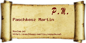 Paschkesz Martin névjegykártya